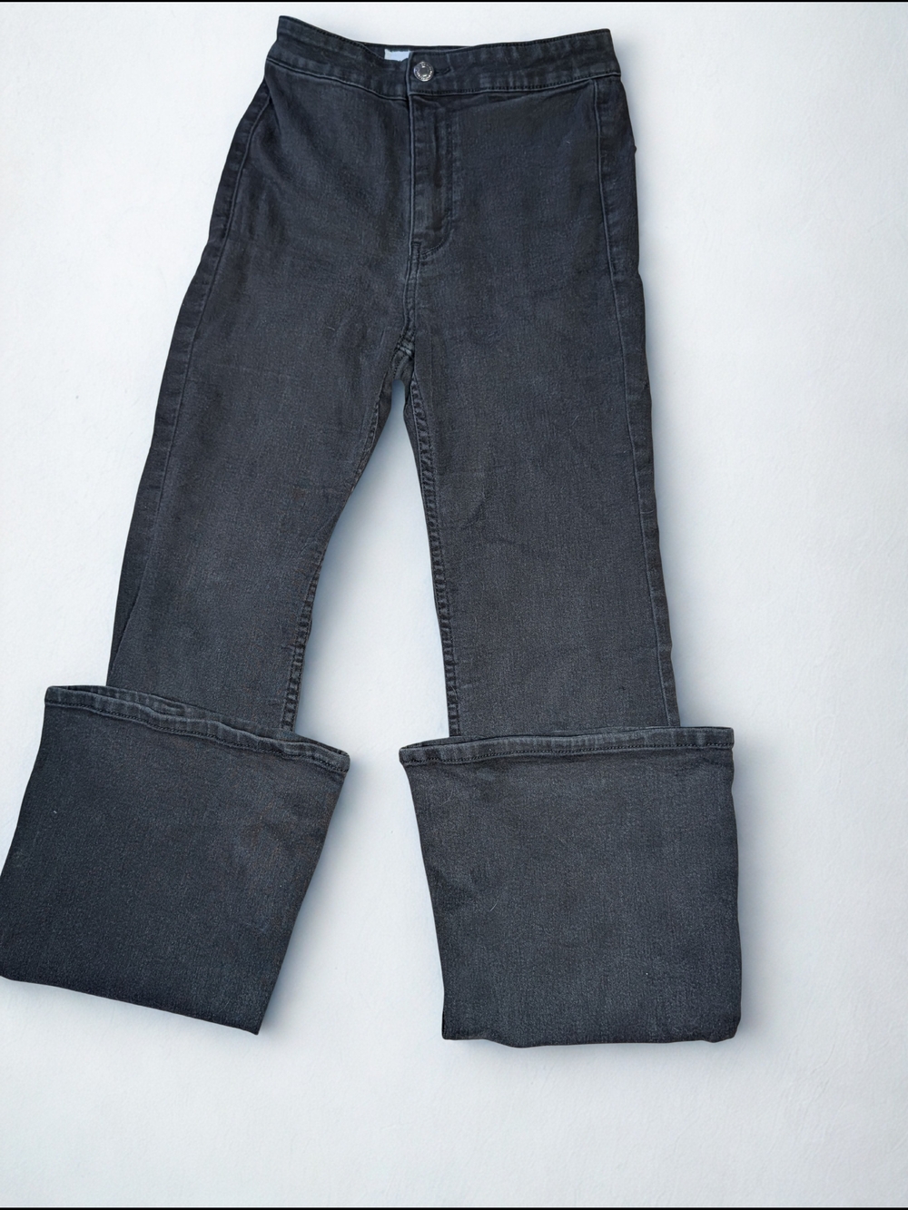 Bershka Black Wide-Leg Flare Jeans